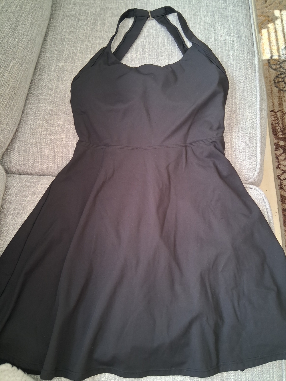 HALARA Black One-Shoulder Skater Dress